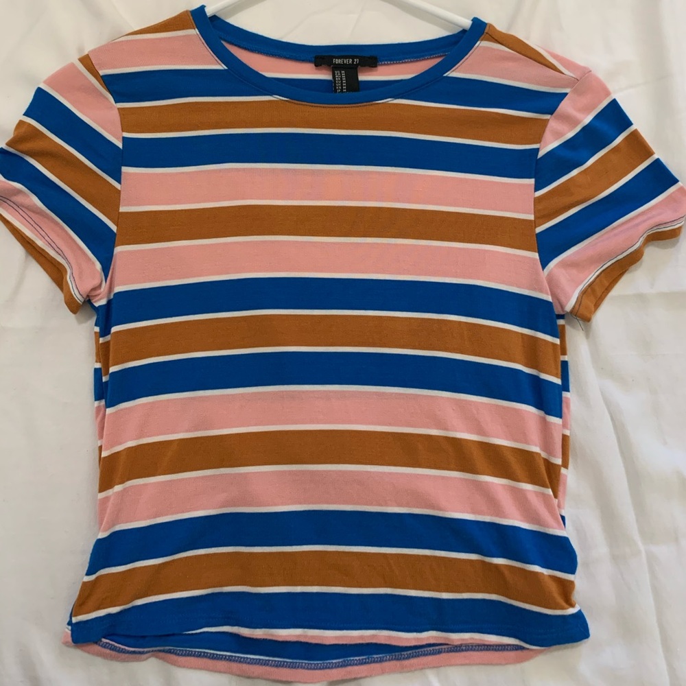 Cropped colorful striped top from forever 21